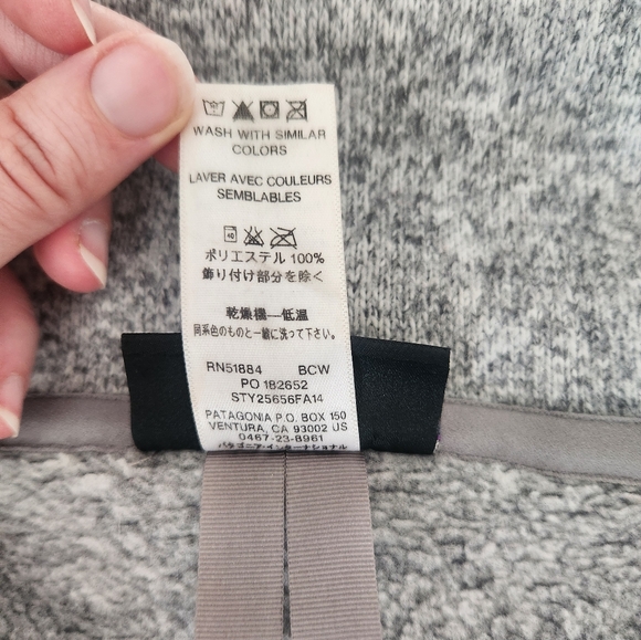 NWOT Patagonia Better Sweater Knit Fleece Heather Grey Coat with Tailored Waist - Picture 6 of 7